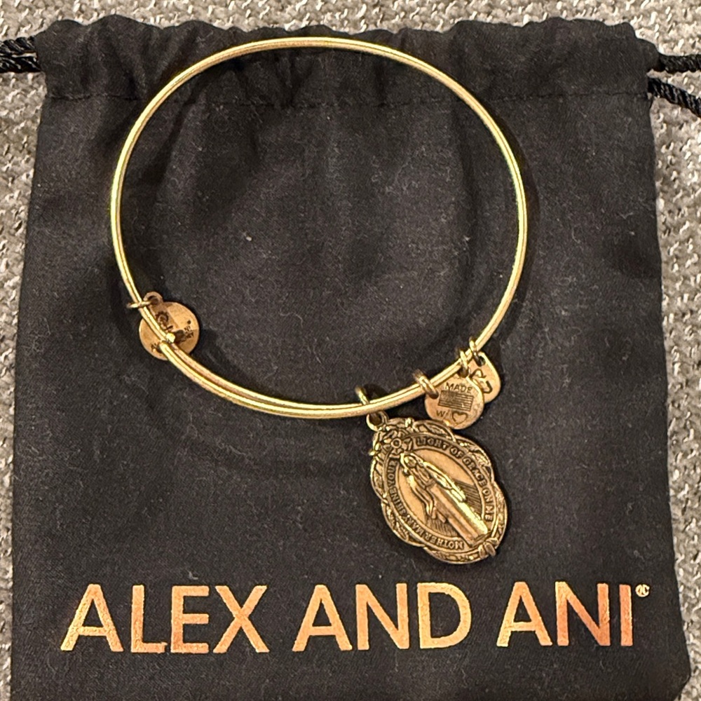 Alex and Ani Gold Charm Bracelet - Mother Mary